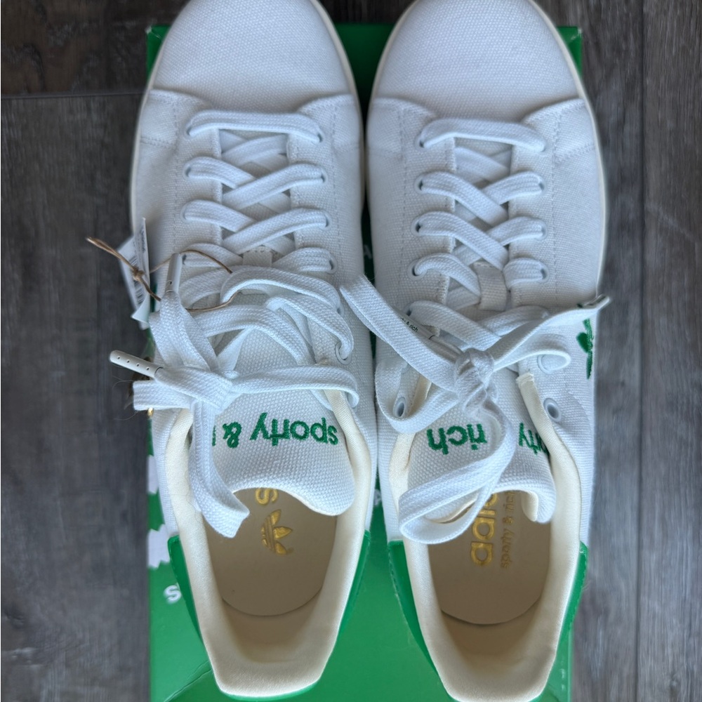 Sporty & Rich x Adidas White Sneakers with Green Details - Picture 3 of 9